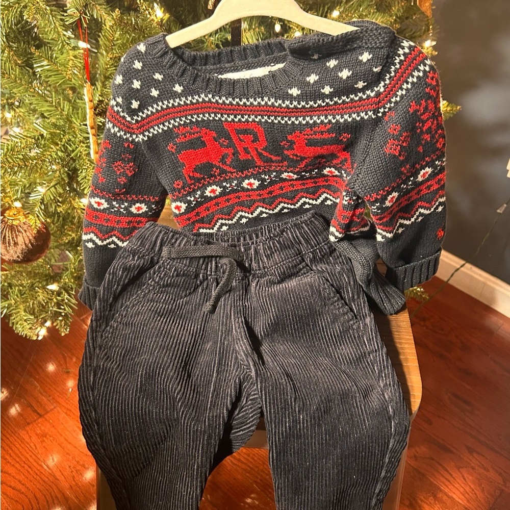 Ralph Lauren Navy and Red Kids Sweater